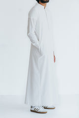 Men's White Pintuck Pleated Thobe