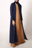 Navy Full-Length Sheer Cardigan