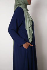 Navy Empire Zip Abaya