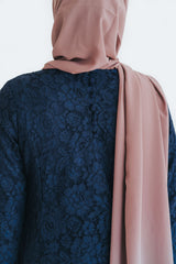 Navy Lace Formal Abaya