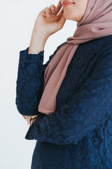 Navy Lace Formal Abaya