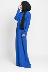 Royal Blue Jersey Dolman Zip