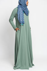 Sage Green Jersey Henley Abaya