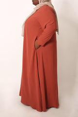 Plus Terracotta Empire Zip Abaya