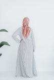 White Thin Stripe Abaya