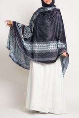 Dark Navy Ajrak Shawl