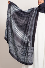 Dark Navy Ajrak Shawl