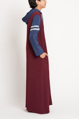 Boy's Burgundy Accent Hoodie Thobe