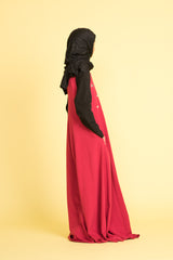 Girl's Ruby Jeweled Abaya