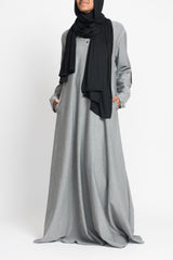 Grey Elbow Patch Henley Abaya