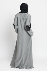 Grey Elbow Patch Henley Abaya