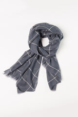 Grey Grid Wrap Hijab