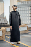Men's Black Mockneck Thobe
