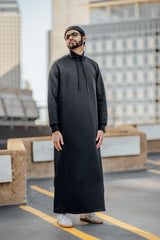 Men's Black Mockneck Thobe