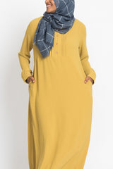 Maize Pintuck Pleated Crepe Jilbab