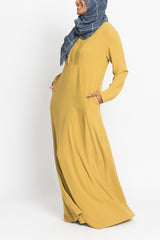 Maize Pintuck Pleated Crepe Jilbab