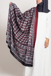 Maroon Ajrak Shawl