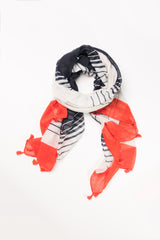 Orange and Navy Stripe Wrap Hijab