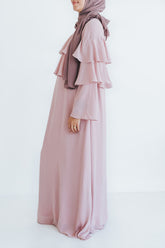 Tea Pink Ruffle Formal Abaya