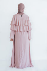 Tea Pink Ruffle Formal Abaya