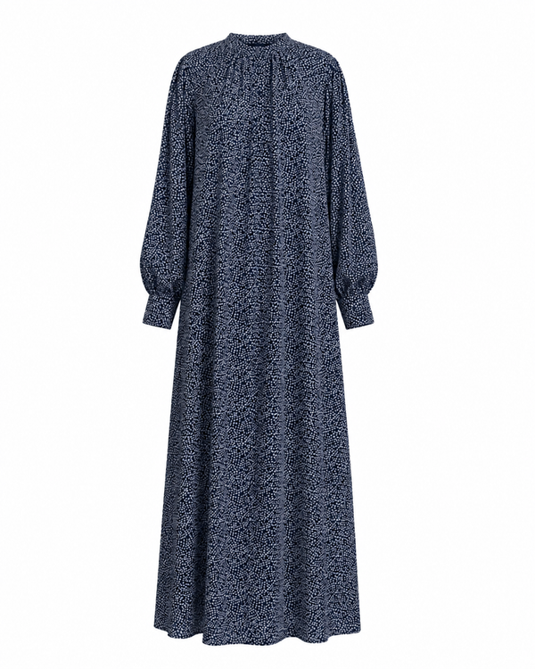 Sheer Navy Pebble Print Abaya