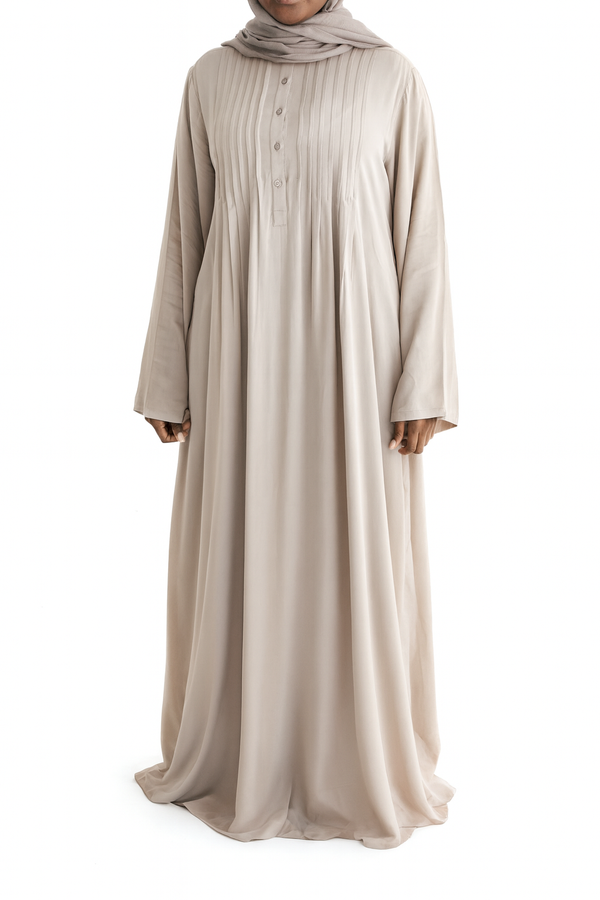 Stone Marina Pleated Button Top Abaya