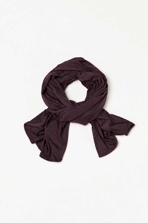 Chocolate Plum Brown Jersey Wrap HijaaB