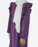 Girl's Dusky Mauve Ruffle Abaya