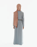 Girl's Silver Sparkle Sash Abaya