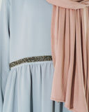 Girl's Silver Sparkle Sash Abaya