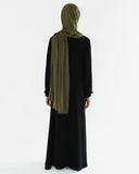 Girl's Black Empire Waist Abaya