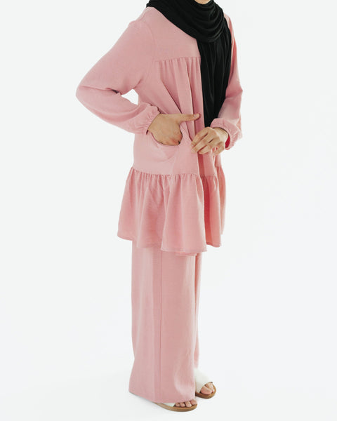 新品タグ付き✩Shining Tiered Camisole Tunic Girl's Dusty Pink Long Tiered Tunic | aaBideen