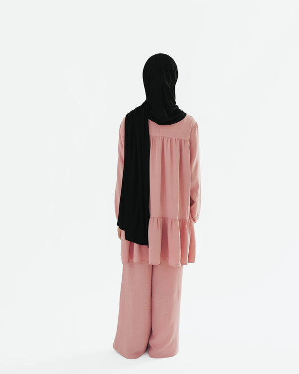 Girl's Dusty Pink Long Tiered Tunic