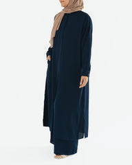 Navy Long Button-Down Tunic