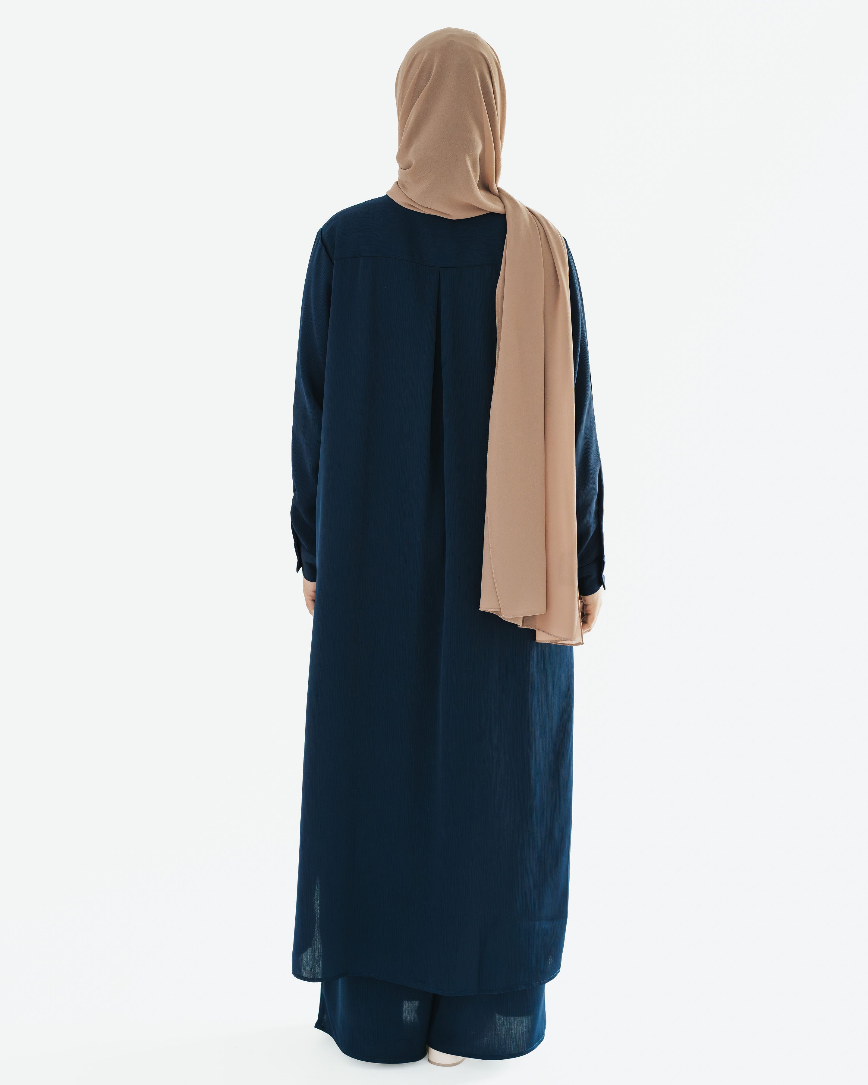 Navy Long Button-Down Tunic