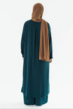 Dark Teal Long Button-Down Tunic