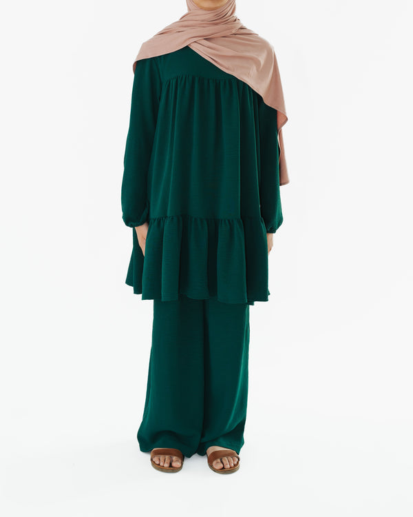 Girl's Emerald Long Tiered Tunic
