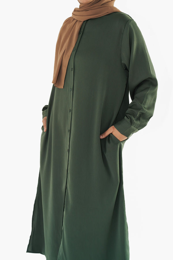 Sage Long Button-Down Tunic