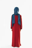 Girl's Cherry Red Empire Waist Abaya
