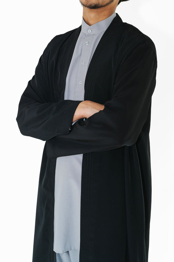 Men's Black Jubba Lightweight Overcoat