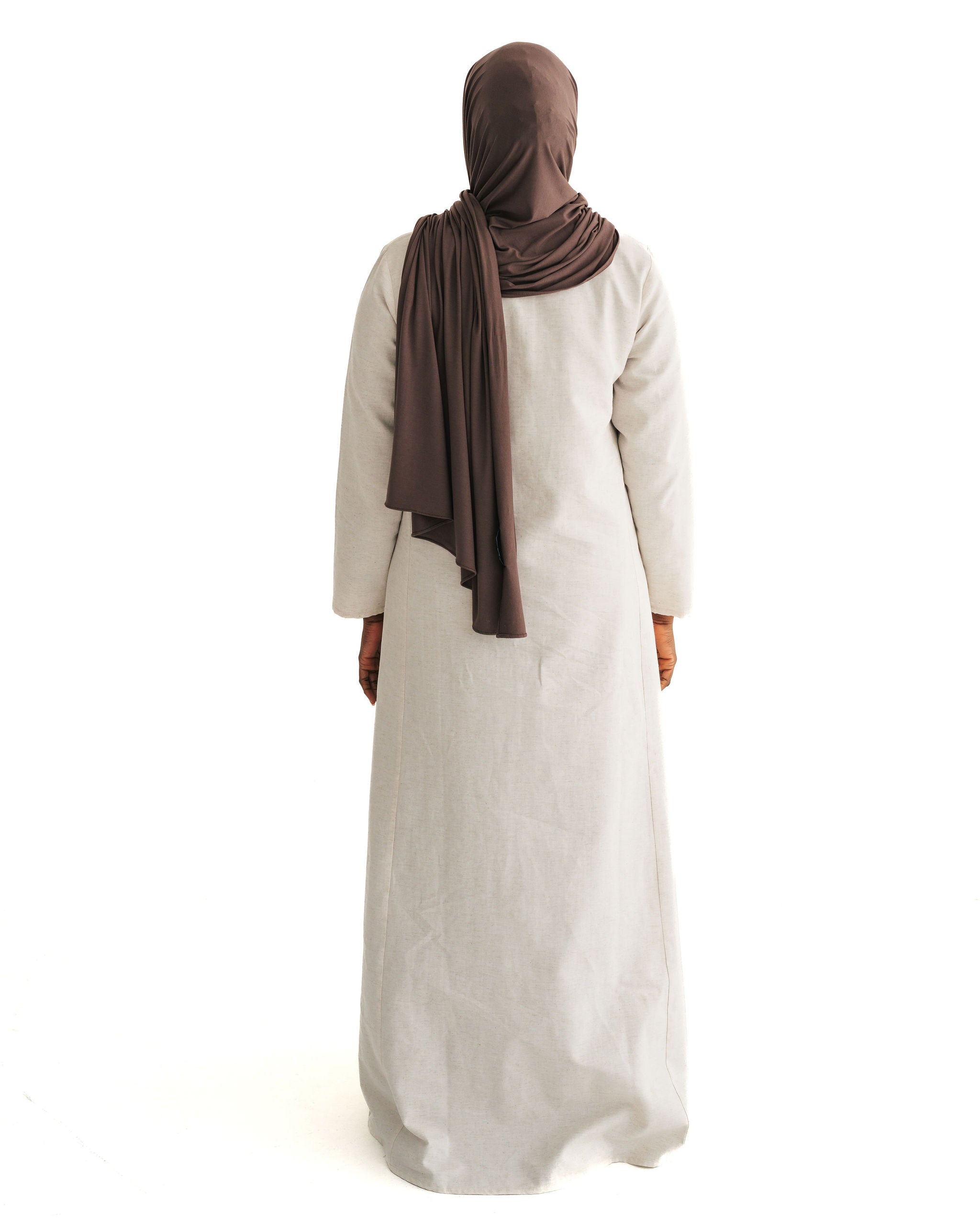 Women's Flax Linen Henley Abaya
