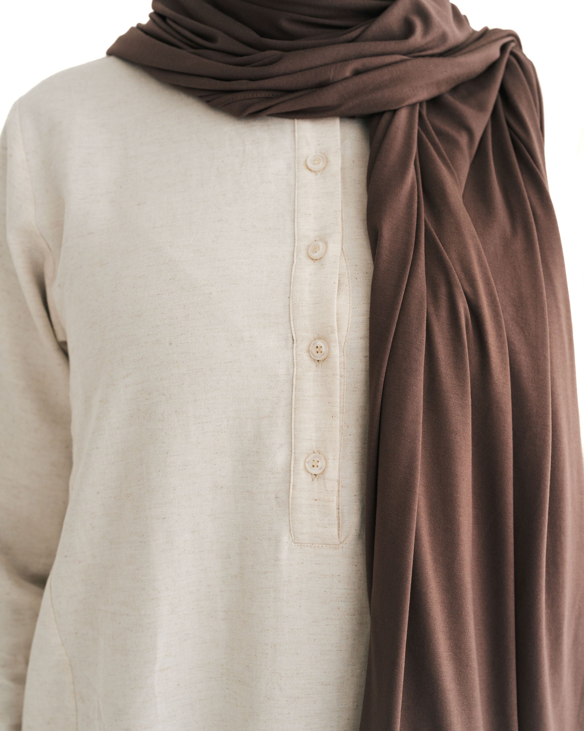Women's Flax Linen Henley Abaya
