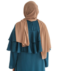 Deep Teal Ruffle Top Formal Abaya