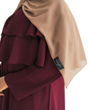 Burgundy Ruffle Top Formal Abaya