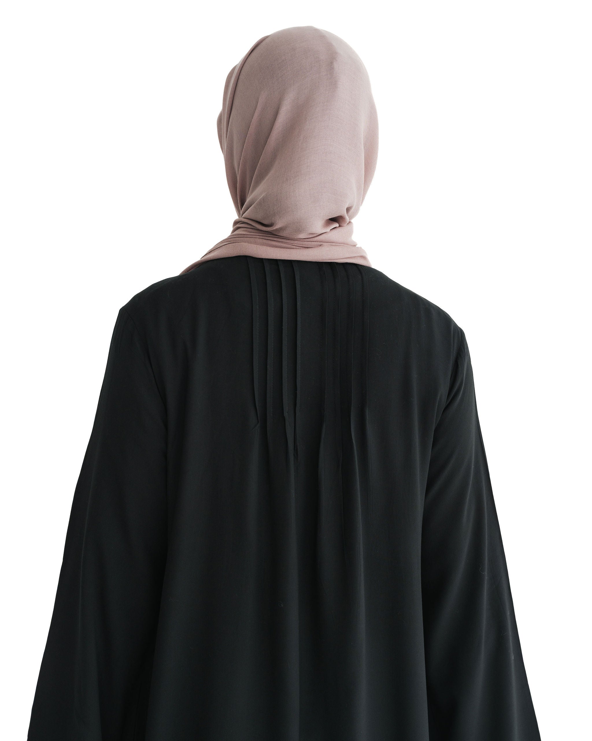 Black Marina Pleated Button Top Abaya