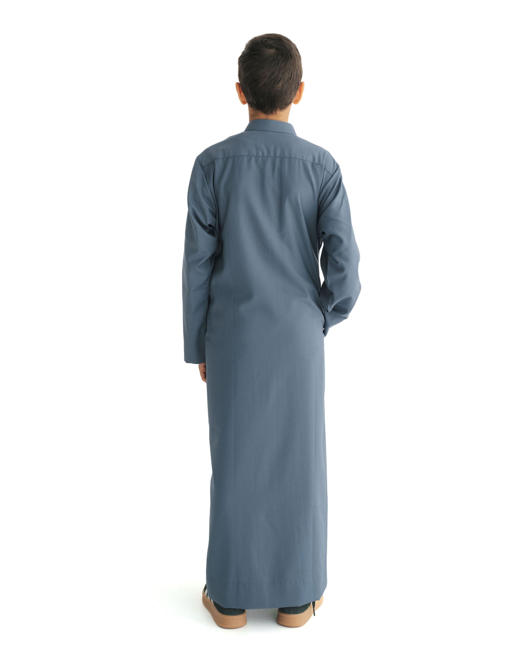 Boy's Slate Blue Geo Embroidered Thobe