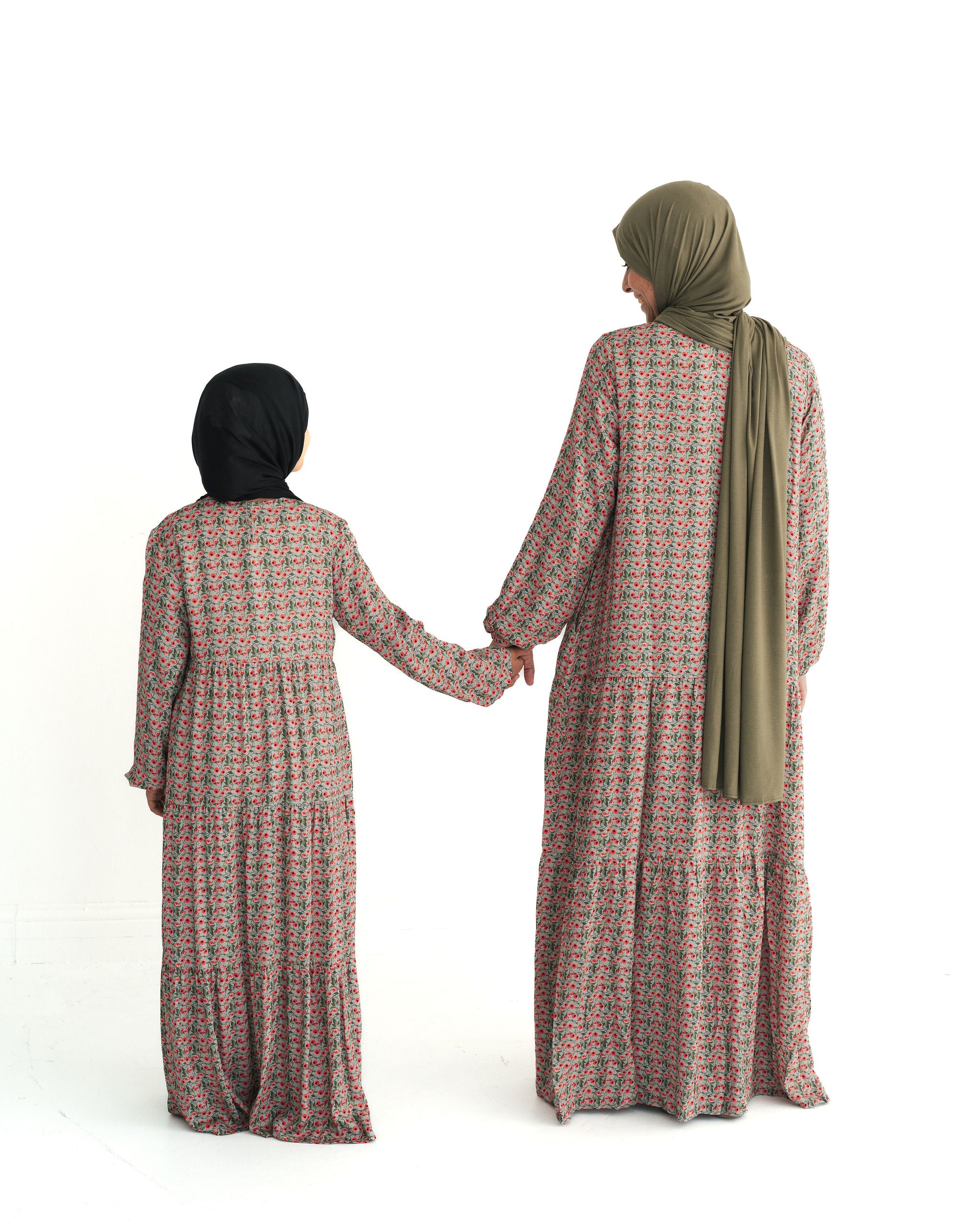 Girl's Poppy Sky Tiered Abaya Dress