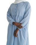 Light Blue Eyelet Maxi Dress Abaya