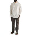 Men's Flax Linen Button Down Tunic Shirt