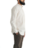 Men's Flax Linen Button Down Tunic Shirt
